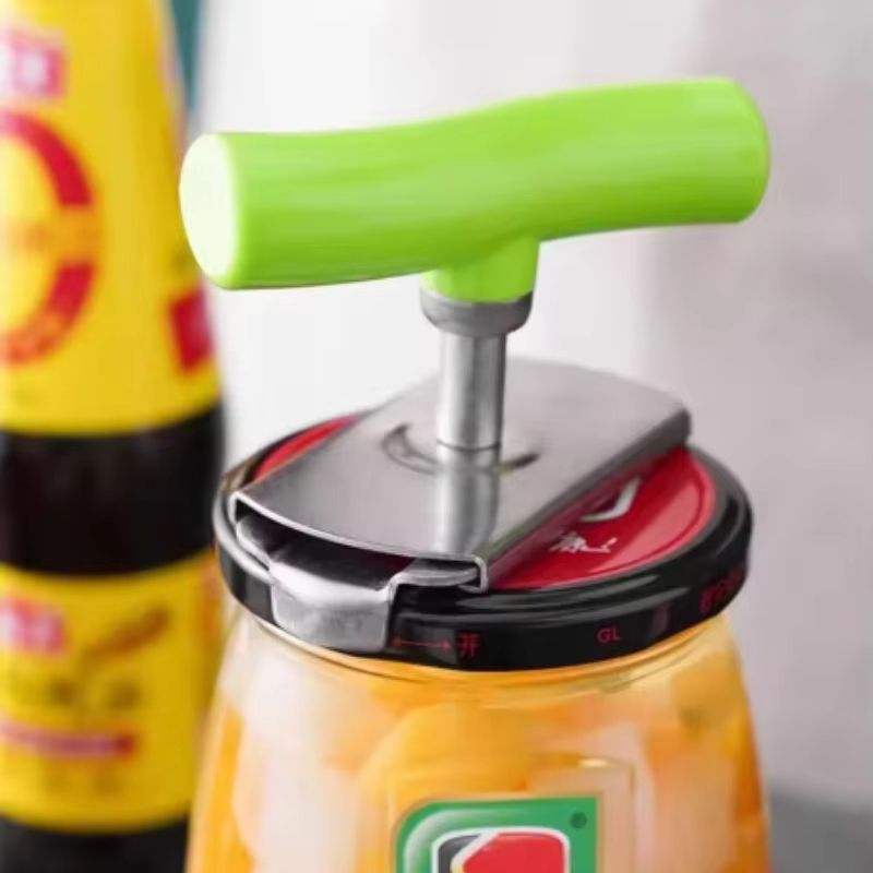 LaborSaving Stainless Steel Can  Bottle Opener  Adjustable Rotating Lid Grip Tool 2