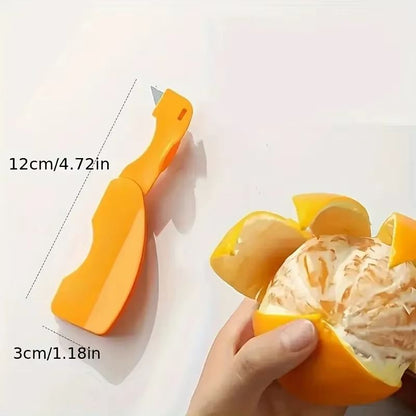 Compact Folding Handle Citrus Peeler Plastic Orange Lemon Grapefruit Cutter 2