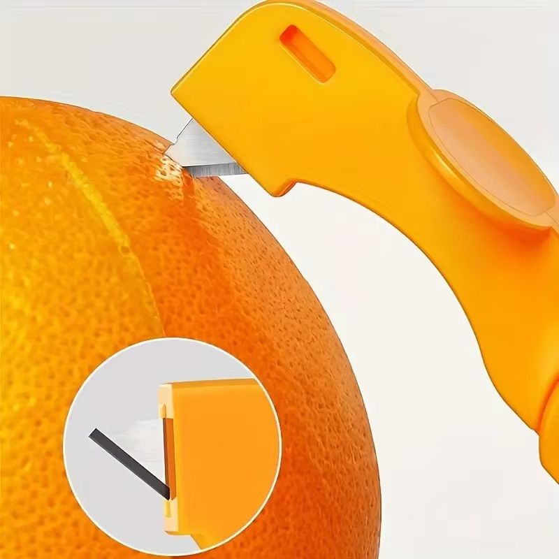 Compact Folding Handle Citrus Peeler Plastic Orange Lemon Grapefruit Cutter 3