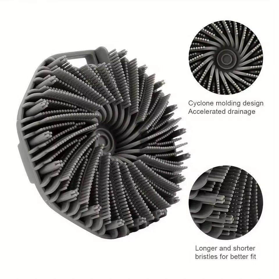 DeepCare Silicone Back Scrub Brush  Soft Exfoliating Shower Massager With Handle 11