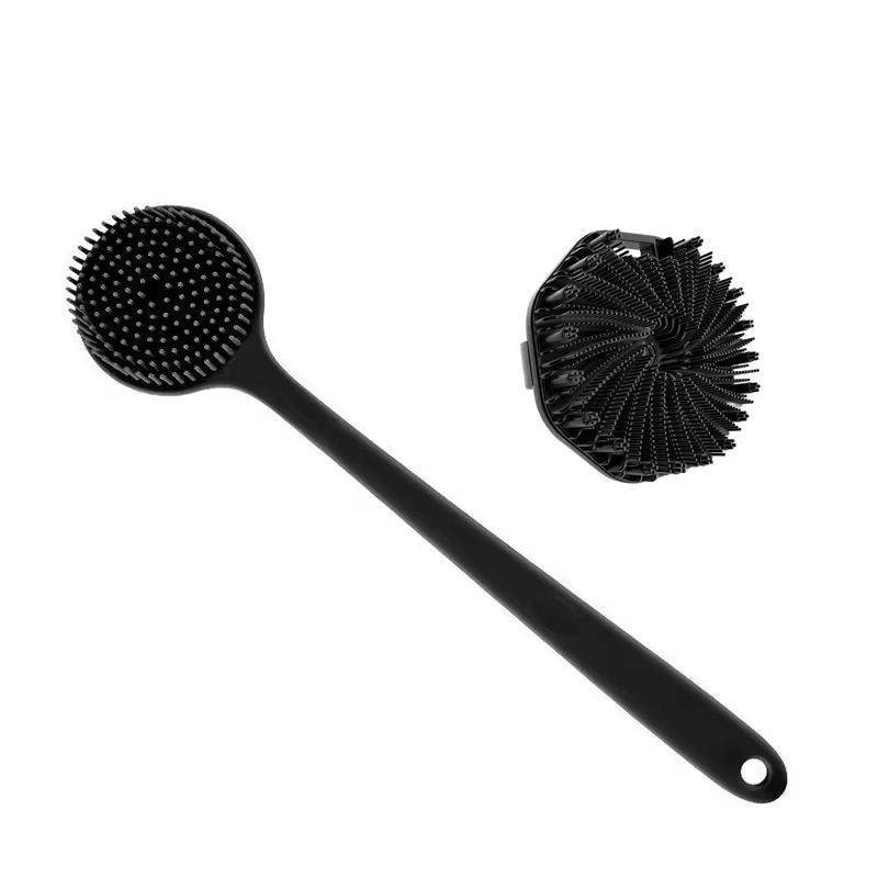 DeepCare Silicone Back Scrub Brush  Soft Exfoliating Shower Massager With Handle 12