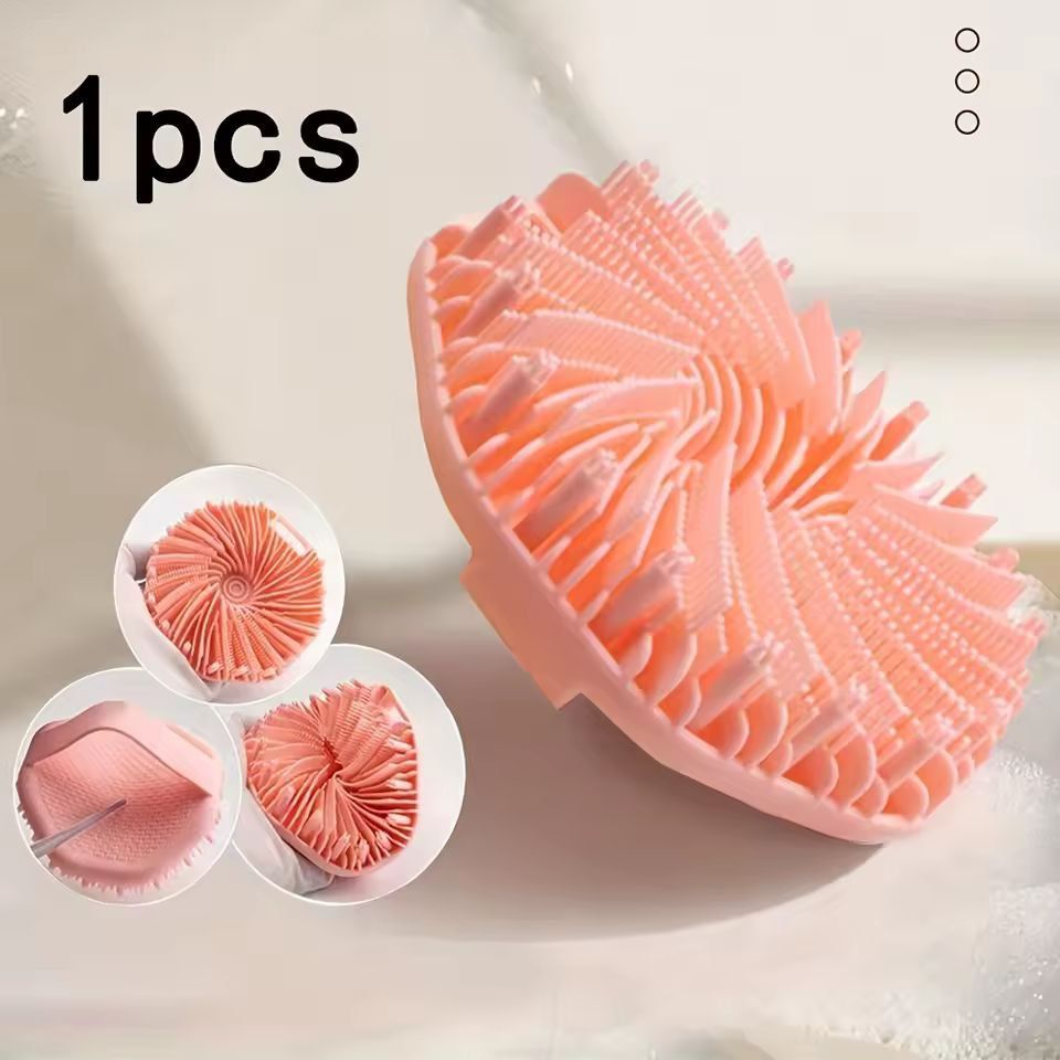 DeepCare Silicone Back Scrub Brush  Soft Exfoliating Shower Massager With Handle 13