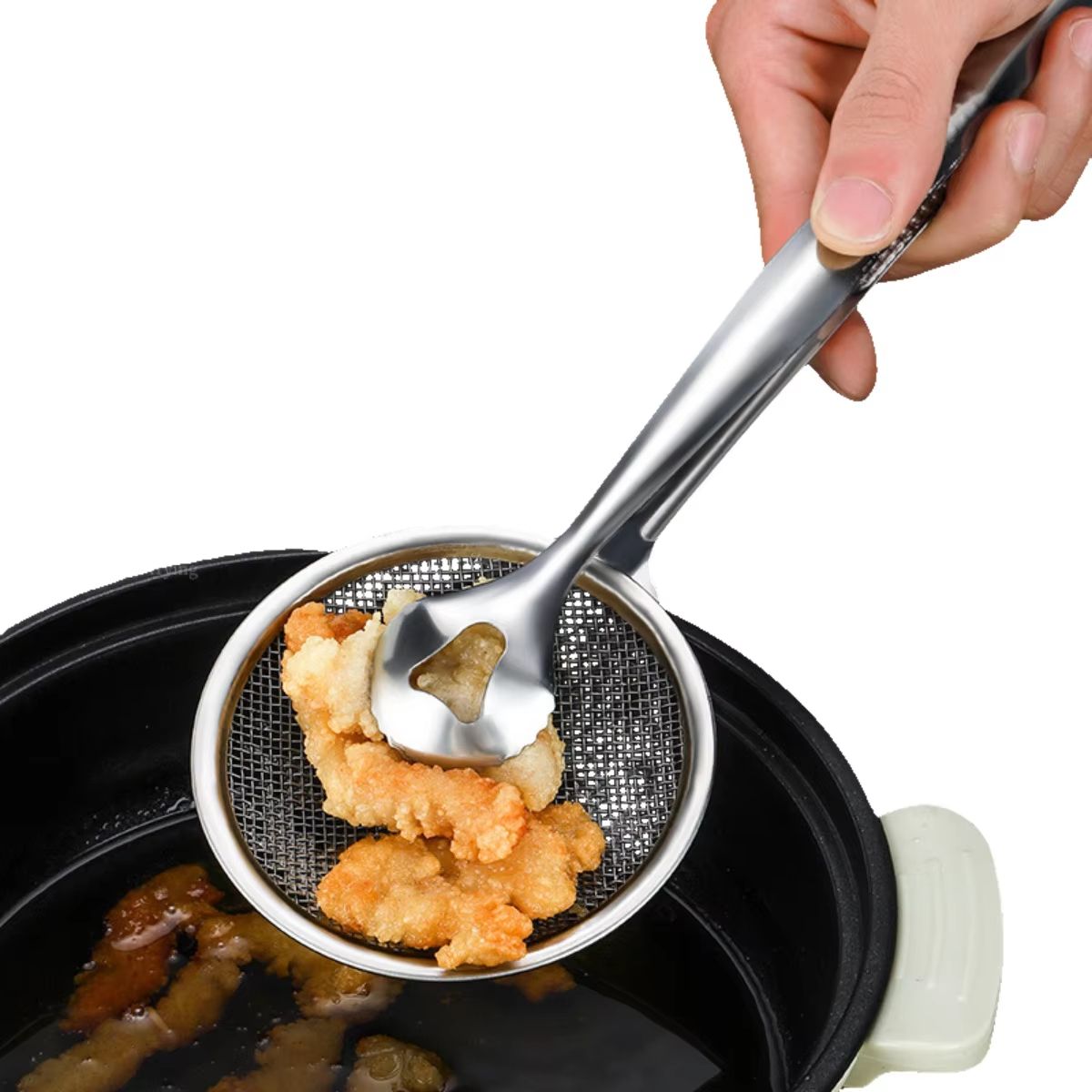 Premium Kitchen Food Strainer Spoon For Frying Draining And Scooping 4
