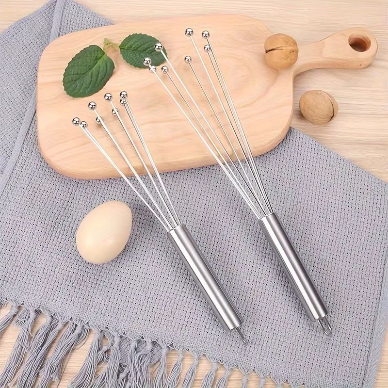 Stainless Steel Ball Whisk Kitchen Wire Egg Whisk For Cooking Blending Beating Stirring 2