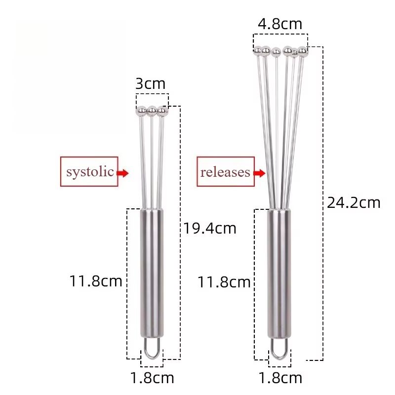 Stainless Steel Ball Whisk Kitchen Wire Egg Whisk For Cooking Blending Beating Stirring 6