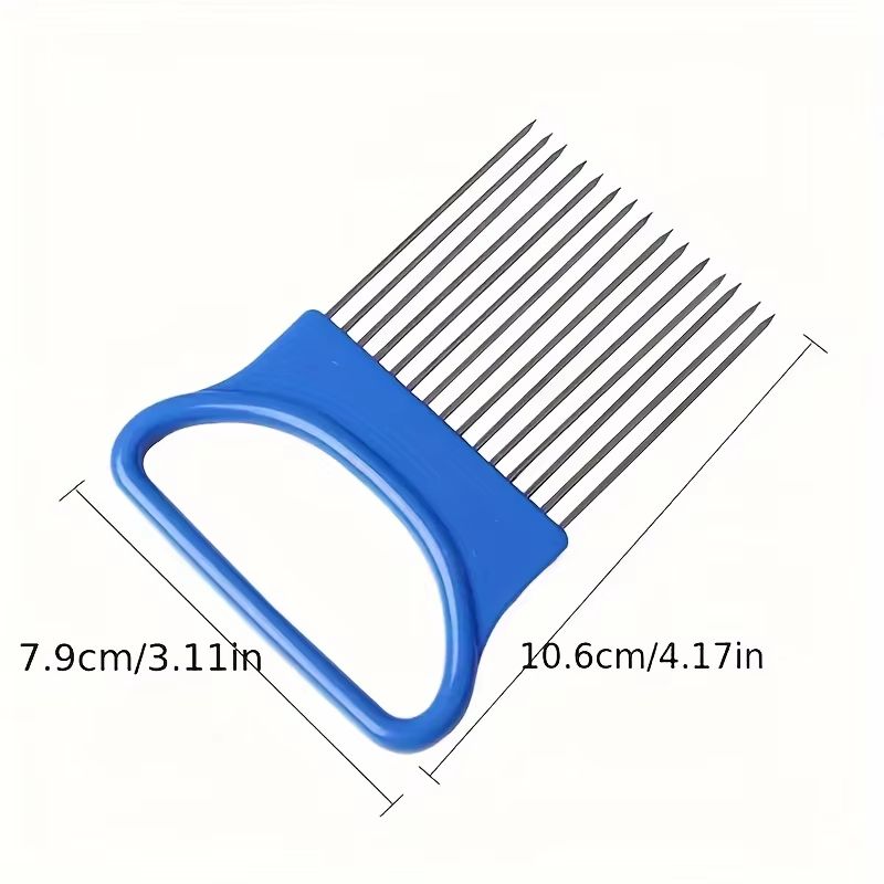 Stainless Steel Onion Cutter Holder Food Slicer Assistant Vegetable Cutting Fork Kitchen Gadget 3