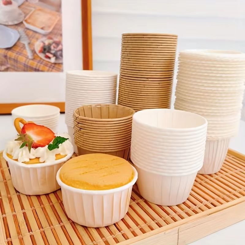 50Piece HighTemp Resistant Baking Paper Muffin Cups For Cake Rolls And Desserts 2