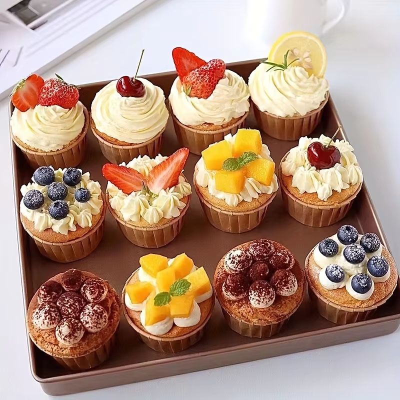 50Piece HighTemp Resistant Baking Paper Muffin Cups For Cake Rolls And Desserts 5