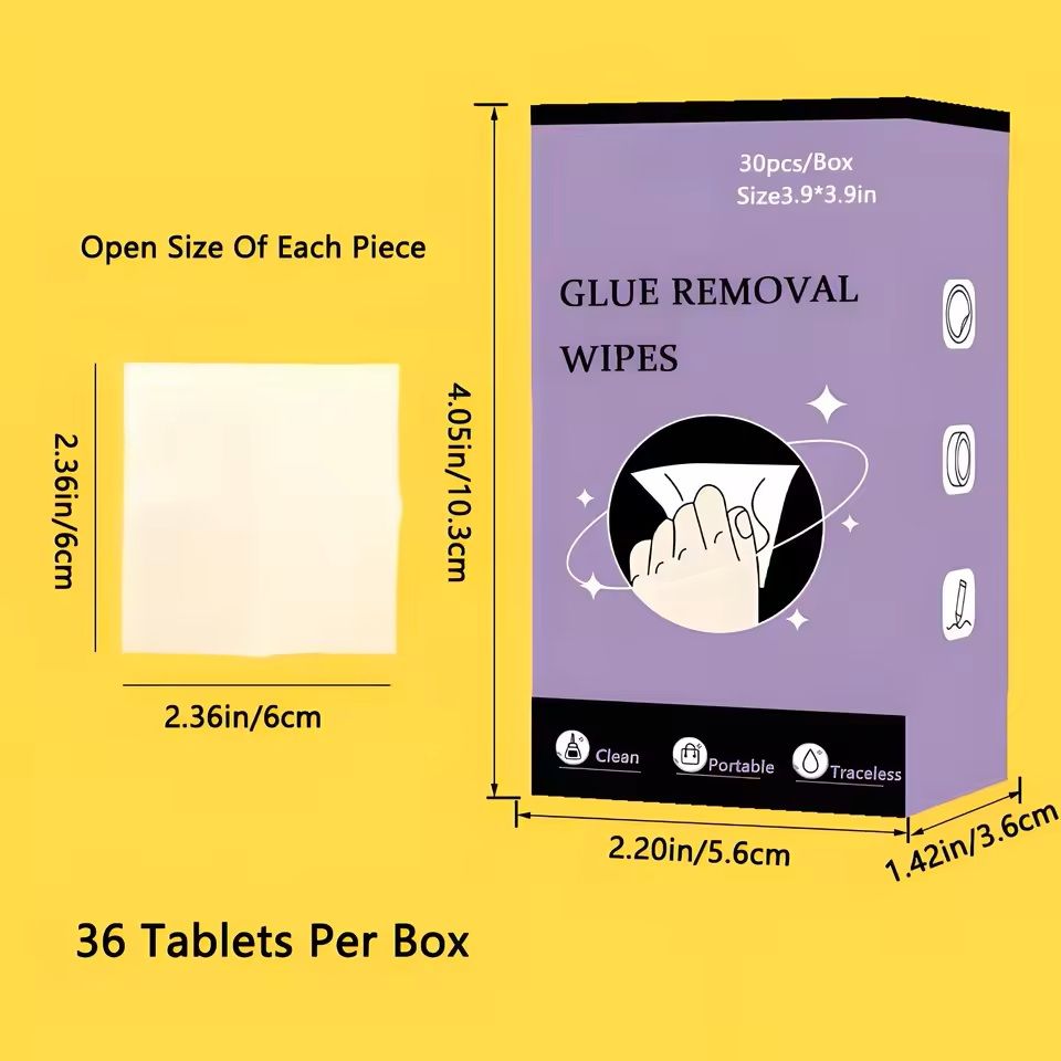 Portable Adhesive Removal WipesMulti-Surface, Residue-Free Cleaner for Kitchen/Bathroom/Car