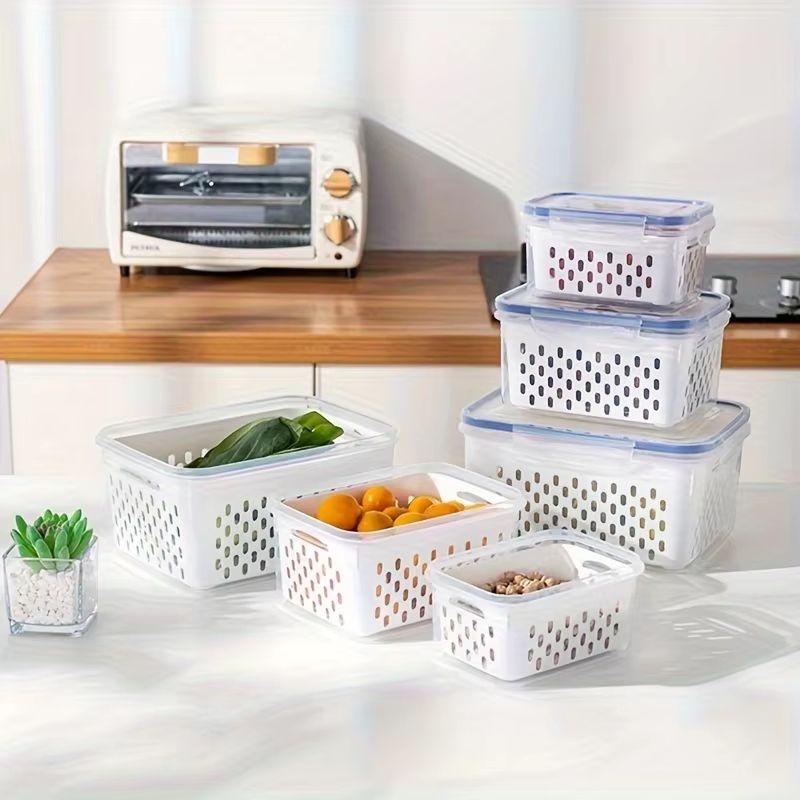 Kitchen Refrigerator FreshKeeping Box With Sealed Cover For Fruits Vegetables And Frozen Food Stora 3