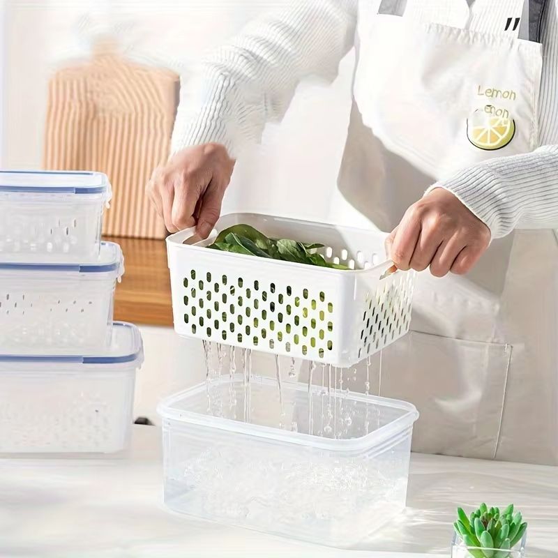 Kitchen Refrigerator FreshKeeping Box With Sealed Cover For Fruits Vegetables And Frozen Food Stora 5
