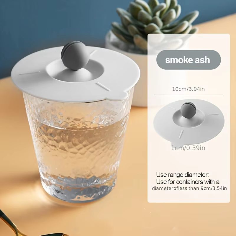 HeatResistant Silicone Universal Cup Lid With Spoon Holder And AntiDust Cover 2