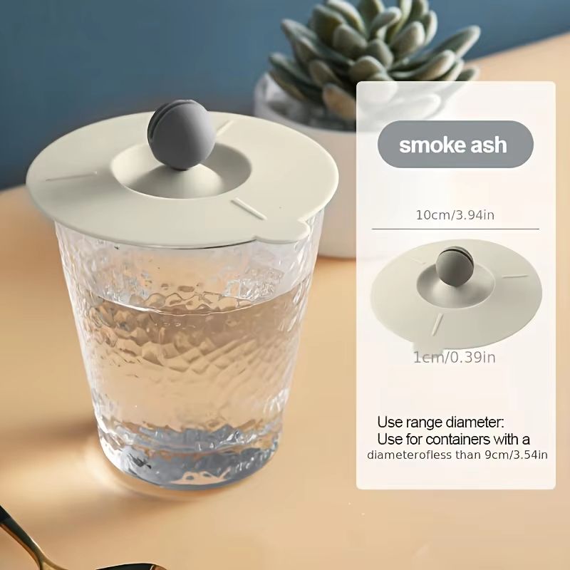 HeatResistant Silicone Universal Cup Lid With Spoon Holder And AntiDust Cover 8