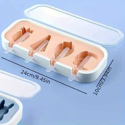 BPA Free Silicone Popsicle Mold For DIY Homemade Ice Cream And Fun Cartoon Shapes With Lid And Stic 5