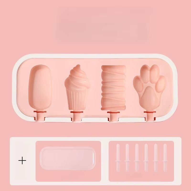 BPA Free Silicone Popsicle Mold For DIY Homemade Ice Cream And Fun Cartoon Shapes With Lid And Stic 6
