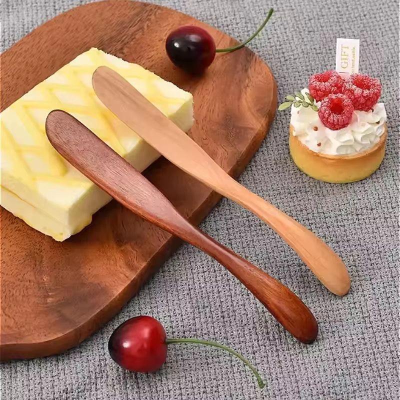 BPA-Free Wooden Butter Knife Kitchen Cheese Spatula Bread Marmalade Tableware Accessory