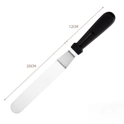 Stainless Steel Cake Decorating Angled Spatula Set 3 Piece 6 In 8 In 10 In Multi Function Frosting  7