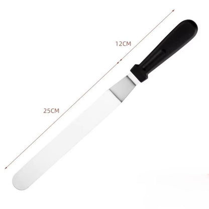 Stainless Steel Cake Decorating Angled Spatula Set 3 Piece 6 In 8 In 10 In Multi Function Frosting  8