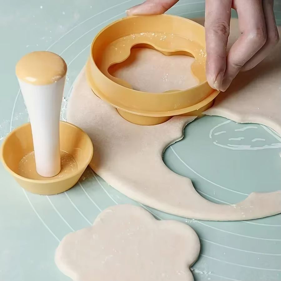 Pastry Dough Tamper Set Flower Shaped Cutter Cake Mold Creative Cake Cup Presser Biscuit Mold Pie T 2