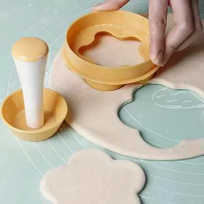 Pastry Dough Tamper Set Flower Shaped Cutter Cake Mold Creative Cake Cup Presser Biscuit Mold Pie T 2