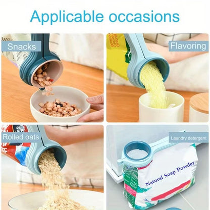 Food Storage Bag Sealing Clip With Pour Spout Snack Candy Storage Fresh Clamp Kitchen Organizer 4