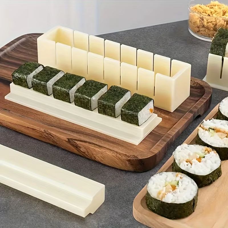 3 Piece Sushi Maker Equipment Kit Plastic Sushi Rolls Mold Round Square Heart Shaped Sushi Tools Ca 4