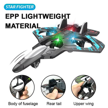 Glider Flying Helicopter RC Hobby Jet Plane 24G Stunt Remote Control Foam Fighter Airplane Toy With 4