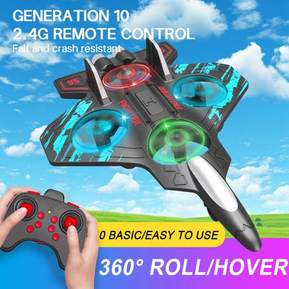 Glider Flying Helicopter RC Hobby Jet Plane 24G Stunt Remote Control Foam Fighter Airplane Toy With 5
