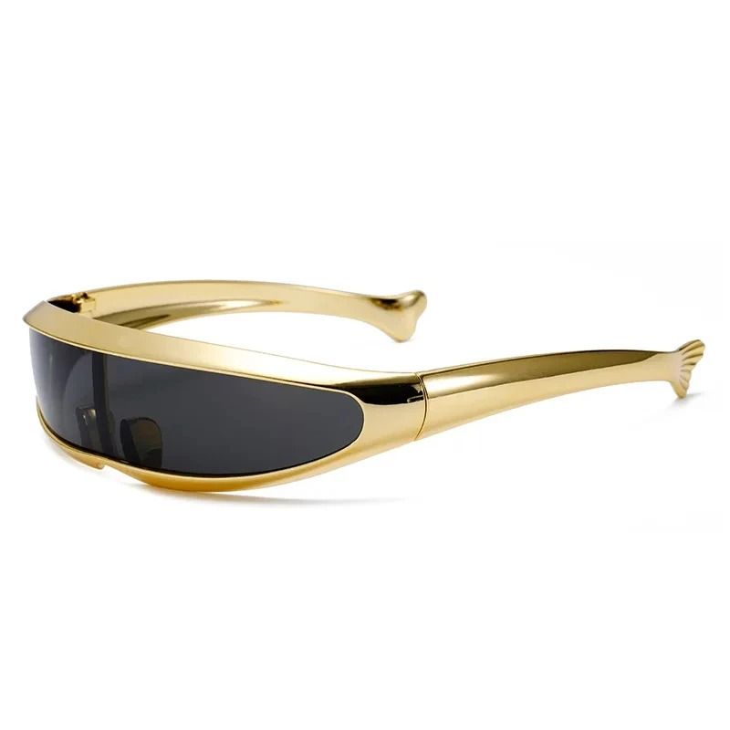 Futuristic Electroplated One Piece Sunglasses