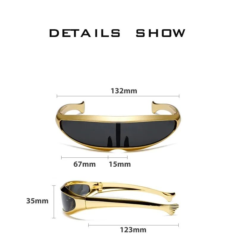 Futuristic Electroplated One Piece Sunglasses 5