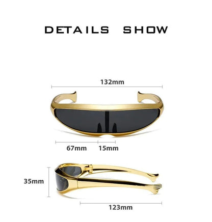 Futuristic Electroplated One Piece Sunglasses 5
