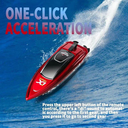 Mini RC Boat 3.1 mph Radio Remote Controlled High Speed Ship with LED Light Palm Boat Water Toy Pool Gift