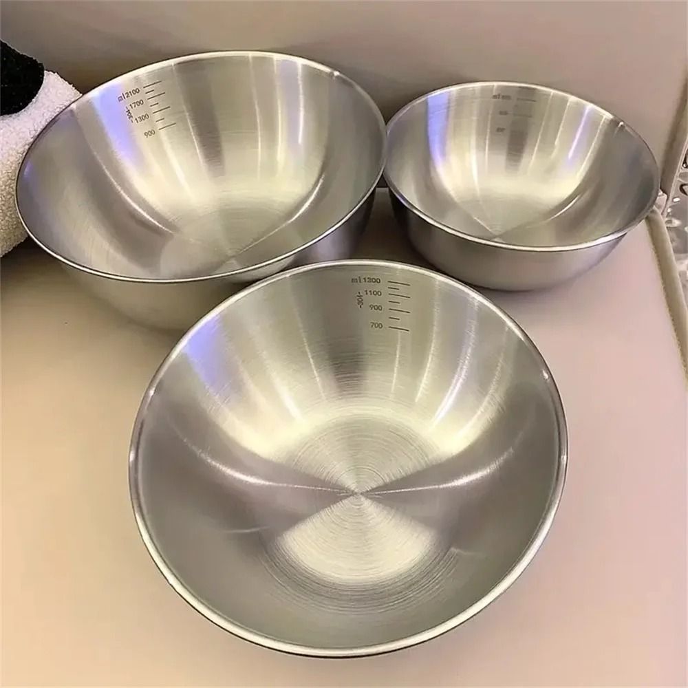 Stainless Steel Mixing Bowl Set With Measurement Scale 1