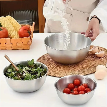 Stainless Steel Mixing Bowl Set With Measurement Scale 5