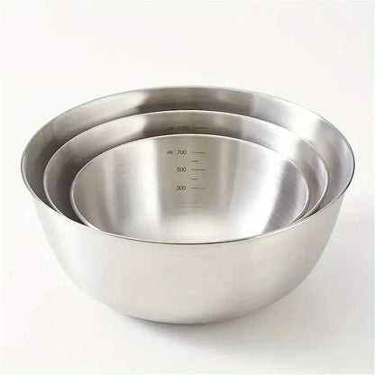 Stainless Steel Mixing Bowl Set With Measurement Scale 6