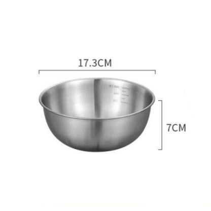 Stainless Steel Mixing Bowl Set With Measurement Scale 8
