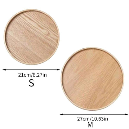 Round Wooden Serving Tray For Home And Kitchen 10