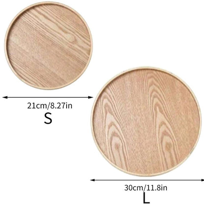Round Wooden Serving Tray For Home And Kitchen 11