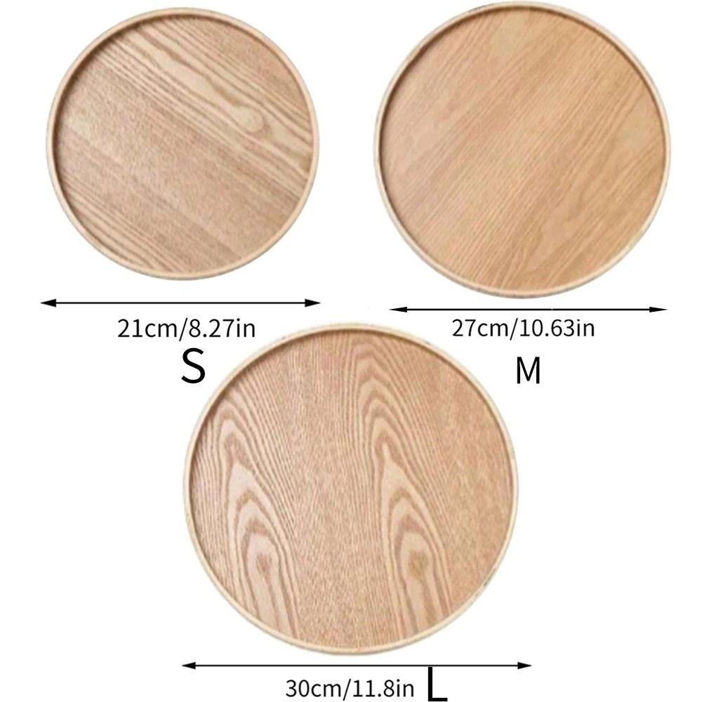 Round Wooden Serving Tray For Home And Kitchen 12
