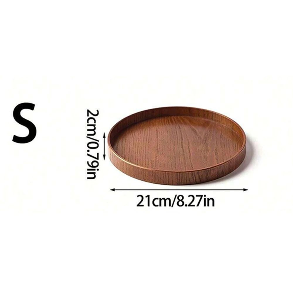 Round Wooden Serving Tray For Home And Kitchen 13