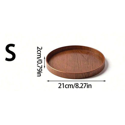 Round Wooden Serving Tray For Home And Kitchen 13