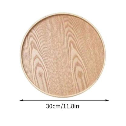 Round Wooden Serving Tray For Home And Kitchen 8