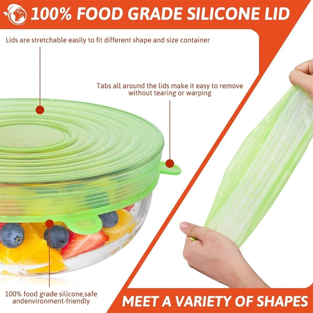 Silicone Stretch Lids Set For Food Storage 3