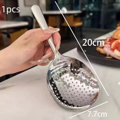 Stainless Steel Ladle  DrainHole Serving Spoon Set With HeatInsulated Handle 1 Or 2Pack 9