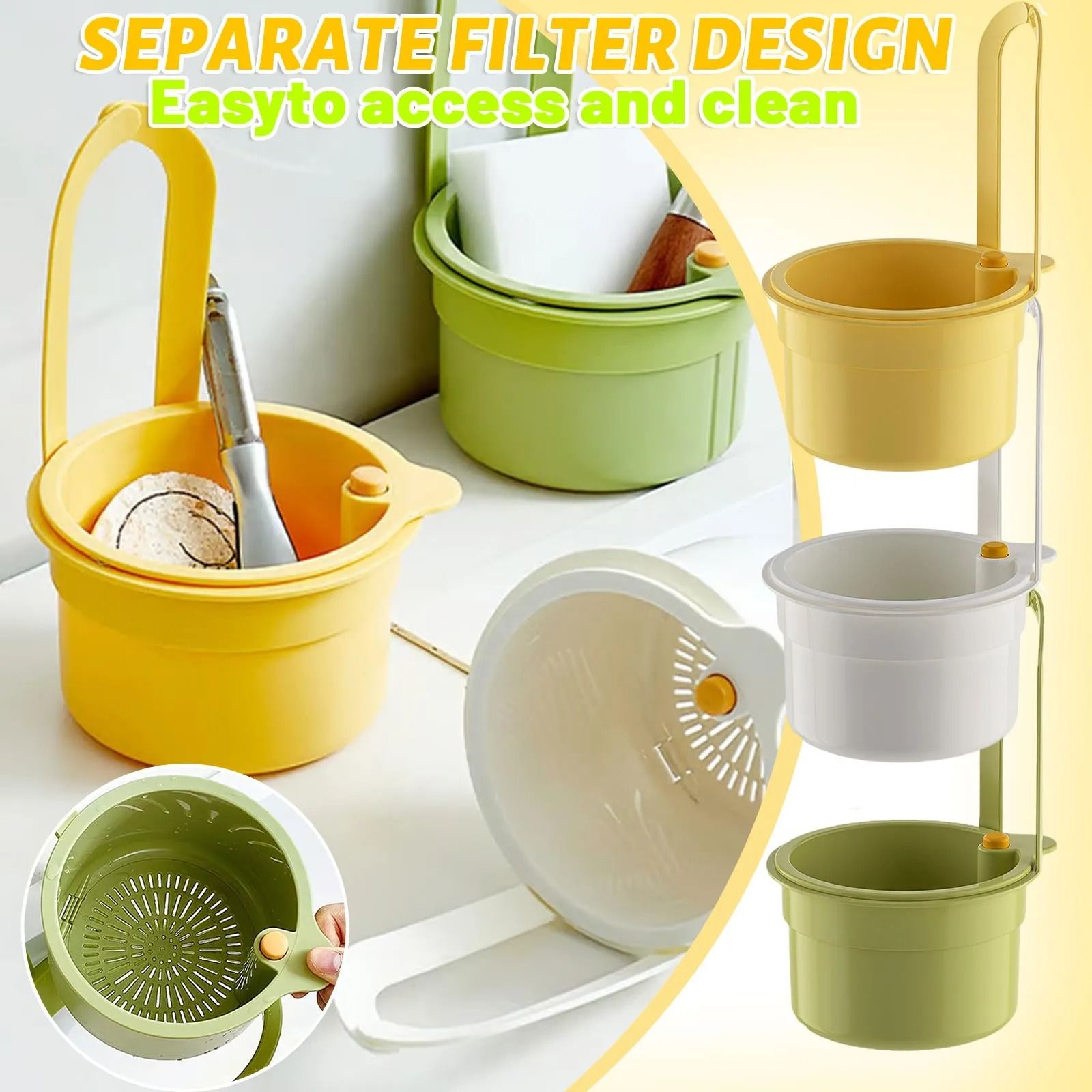 Self Cleaning Sink Strainer Basket With Automatic Dumping