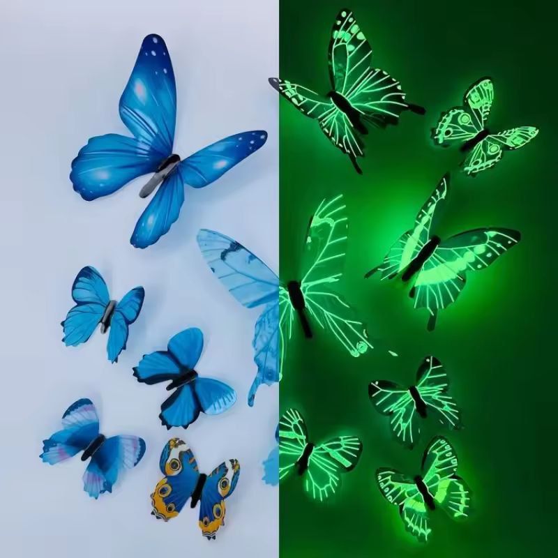 Luminous 3D Butterfly Wall Sticker Set  12Piece GlowUp DIY Home Decor 6