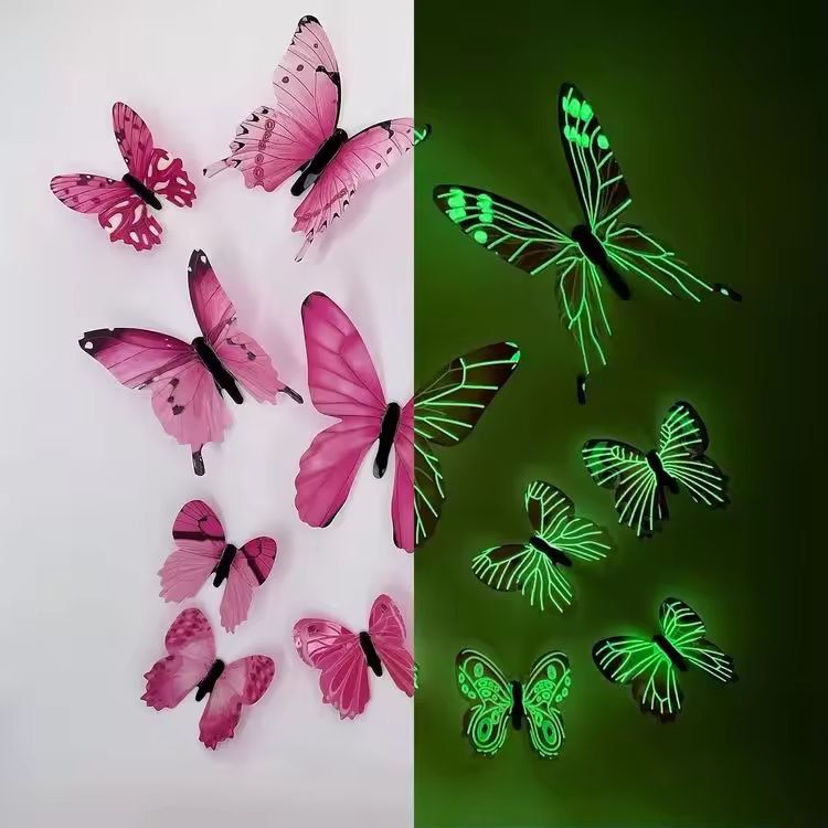 Luminous 3D Butterfly Wall Sticker Set  12Piece GlowUp DIY Home Decor 8