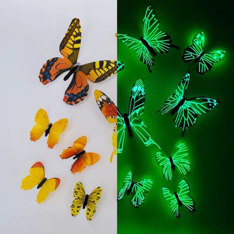 Luminous 3D Butterfly Wall Sticker Set  12Piece GlowUp DIY Home Decor 9