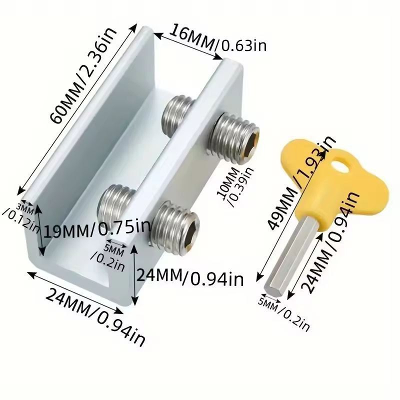 AdjustLock Sliding Door  Window Strap Security  ChildSafety Lock For Homes 11