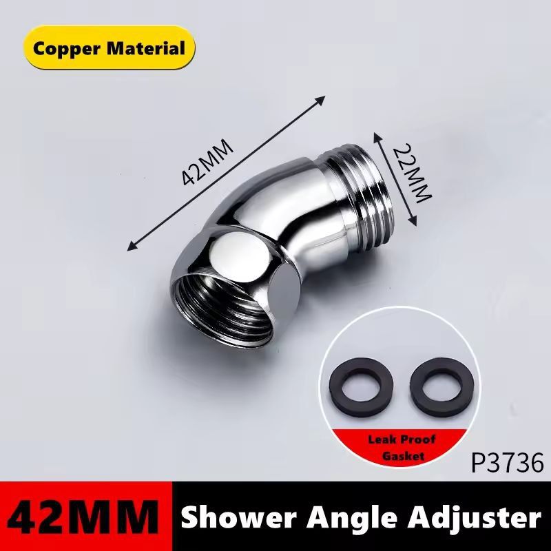 AdjustaTilt Premium Shower Arm Elbow  Universal 135 Angle Adapter For Handheld  TopSpray Heads 9